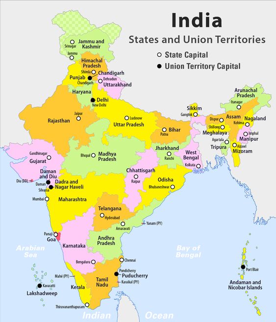 list-of-india-states-and-capitals-and-union-territories